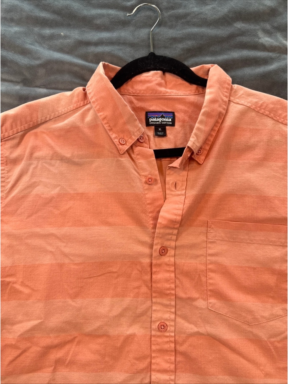 Patagonia Organic Cotton Men's Button-Up Shirt XL Peach